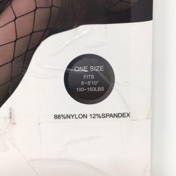 JULY WOMEN ORANGE DIAMOND FISH NET STOCKINGS - Picture 3 of 3